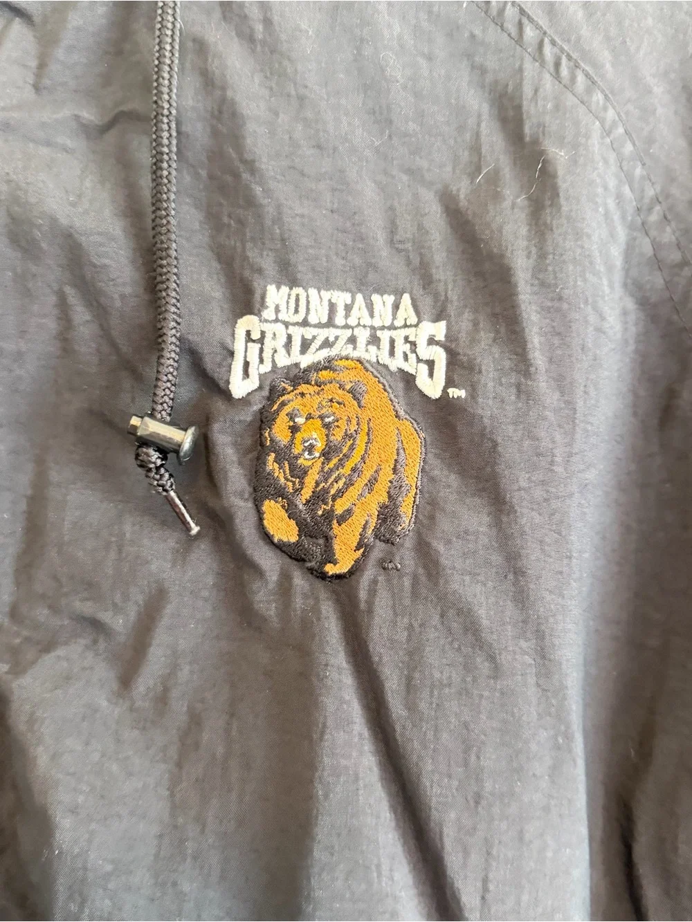 Vintage Montana Grizzlies Jacket Size Large Black Full Zip Lined